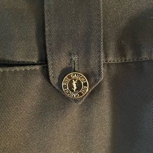 Authentic Yves Saint Laurent monogram button pencil skirt. Vintage. Black. 40